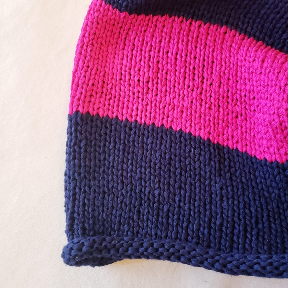 Ralph Lauren Loose Knit Pink & Blue Horizontal Stripe Boxy Sweater, Size M - Picture 8 of 8